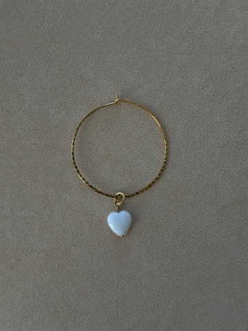 Pico French Heart Vedhæng Hvid/Guld